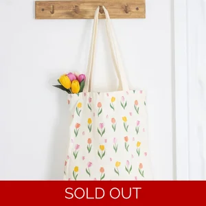 Tulip Print Reusable Tote Bag