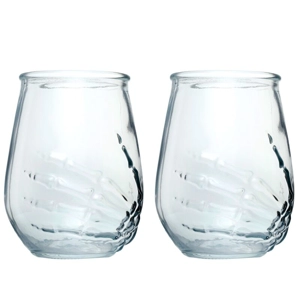 Skeleton Hand Glass Tumblers – Set of 2
