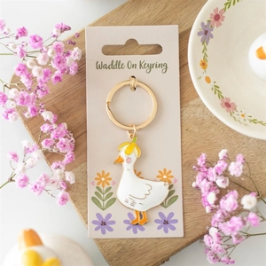 Waddle On Duck Enamel Keyring