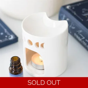 White Crescent Moon Ceramic Oil Burner