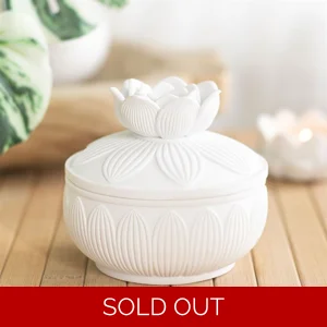 White Lotus Flower Trinket Box