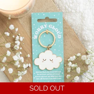 Worry Cloud Enamel Keyring