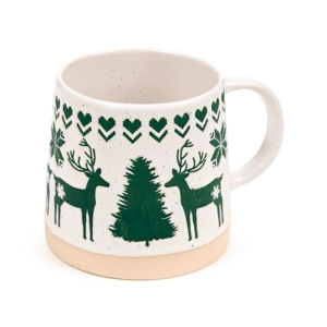 Stoneware Mug Green Reindeer
