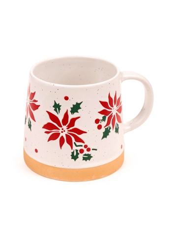 Stoneware Mug Poinsettia