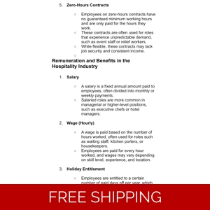 Unit 1 Revision materials-3 Working conditions, renumeration and benefits, types of contracts,