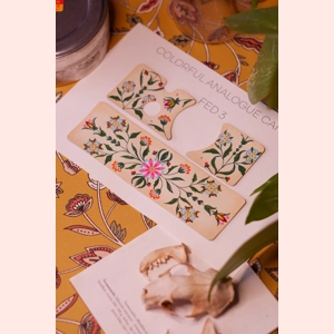 Fed 3 custom hand painted replacement leather in floral motive