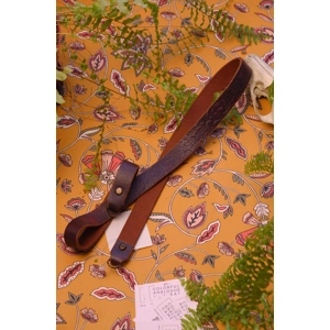 slim leather camera strap