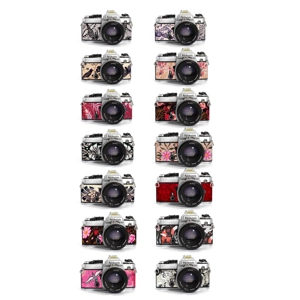 Custom leather replacement for Nikon FE 35mm film camera, handcrafted from recycled leather.