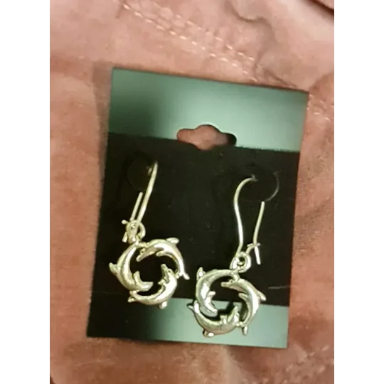 Dolphin necklace and earring set