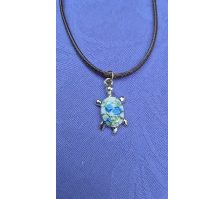 Sea Turtle necklace on a 45cm (18") brown cord necklace with lobster clasp