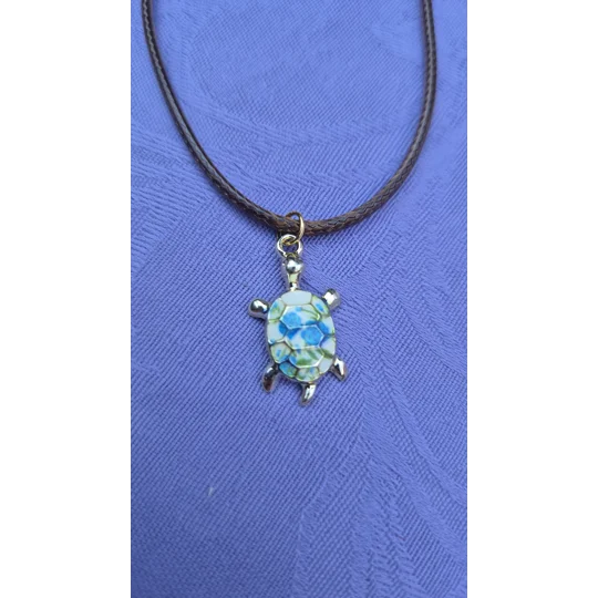 Sea Turtle necklace on a 45cm (18") brown cord necklace with lobster clasp