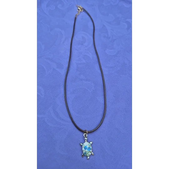 Sea Turtle necklace on a 45cm (18") brown cord necklace with lobster clasp