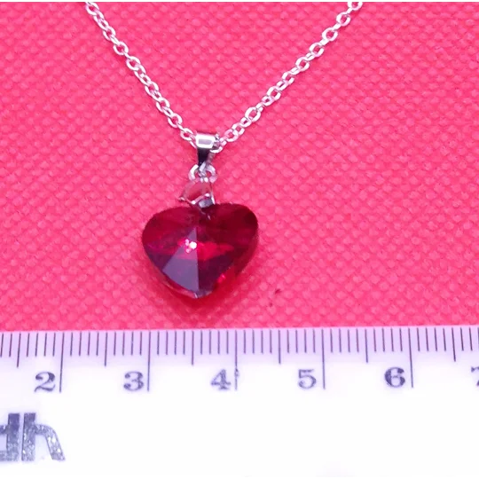 Red multifaceted Heart necklace