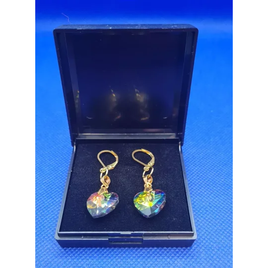Multi-faceted Heart drop Earrings