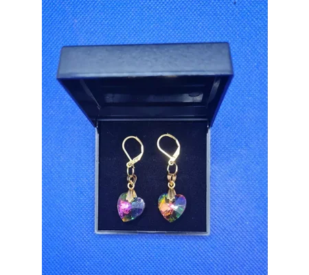 Multi-faceted Heart drop Earrings