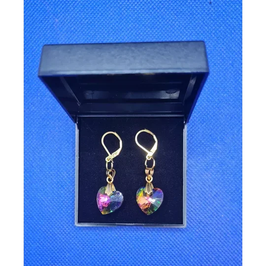 Multi-faceted Heart drop Earrings