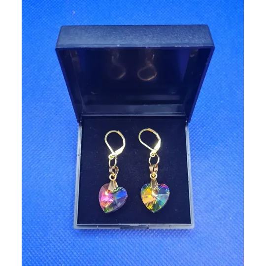 Multi-faceted Heart drop Earrings