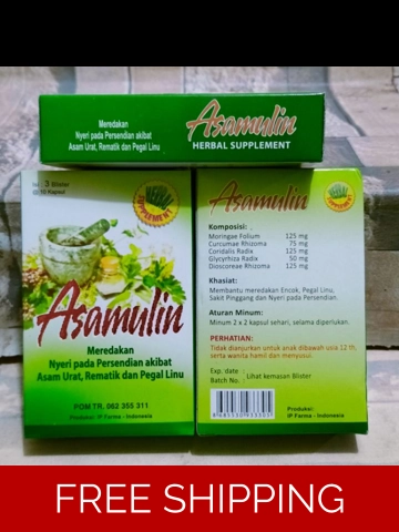 5 BOX ASAMULIN FOR uric acid, rheumatism, rheumatic pain  ORIGINAL 100%