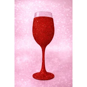 Glittered Wine Glass
