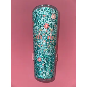Teal Mom Flower Snow Globe 24 oz Tumbler