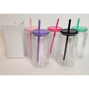 16 oz Acrylic Tumbler w/Lid & Straw