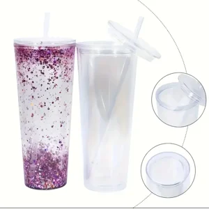 24 oz Acrylic Tumbler w/Lid & Straw