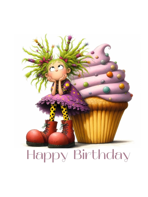 Quirky Girl and Cupcake