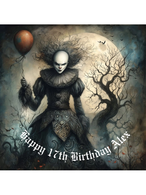 Gothic Spooky Clown &.Balloon