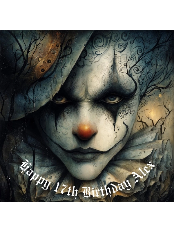 Spooky Goth Clown Face