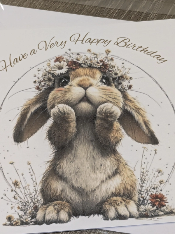 Cute Bunny with Flowers