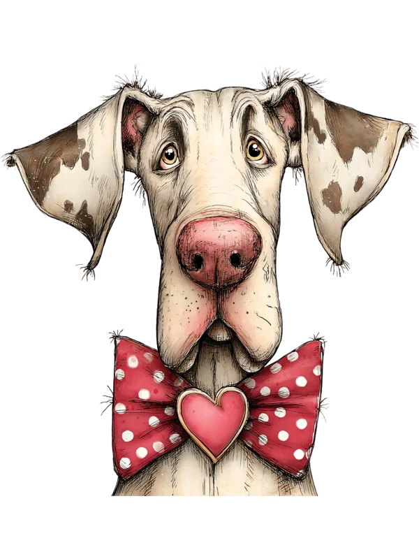Pointer Dog with Bow Tie