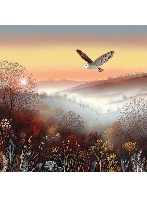 British Wildlife Owl at Sunrise