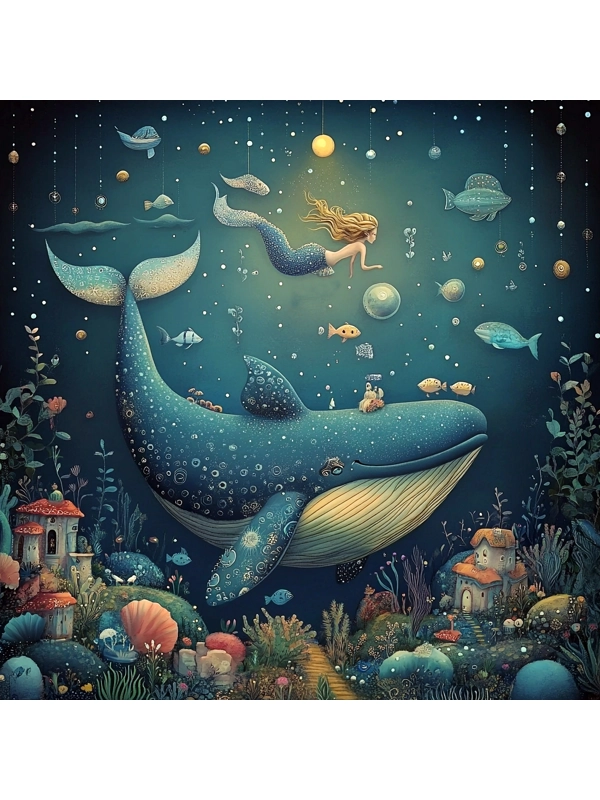 Enchanted Whale & Mermaid