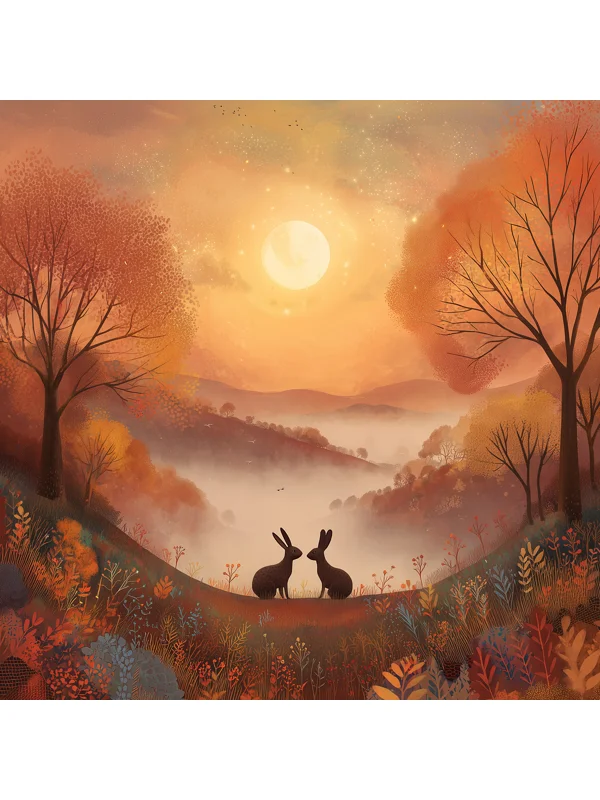 British Wildlife Rabbits at Sunrise