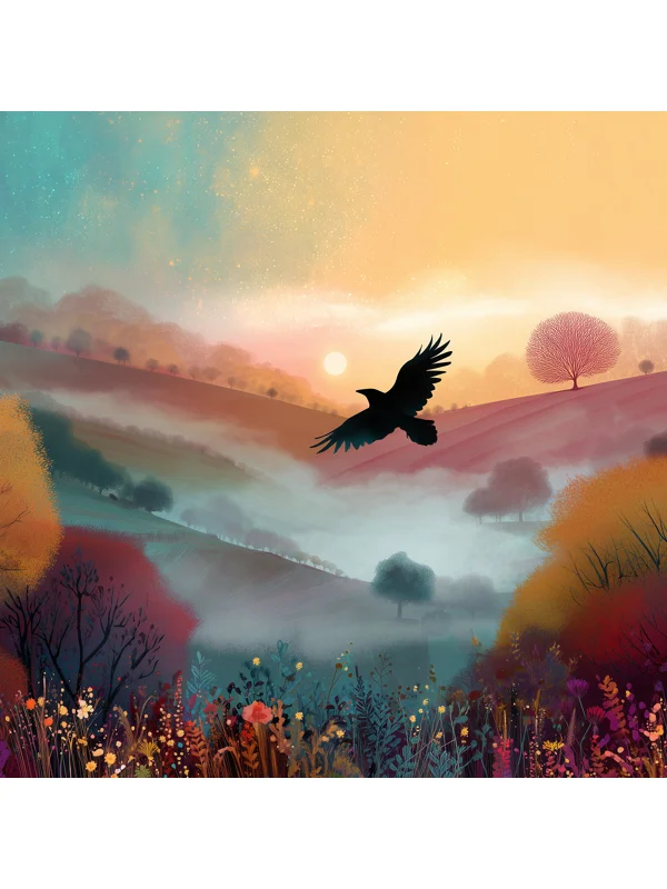 British Wildlife Crow at Sunrise