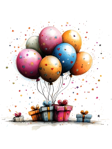 Balloon and Presents