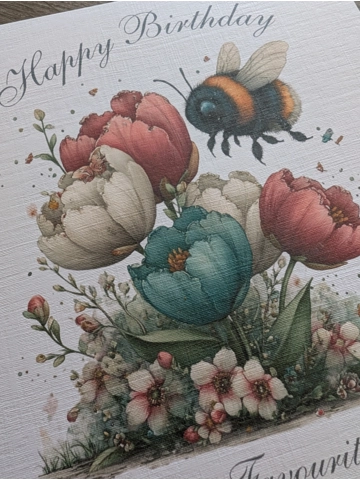 Bee on Spring Flowers