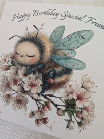 Beautiful Bee and Cherry Blossom