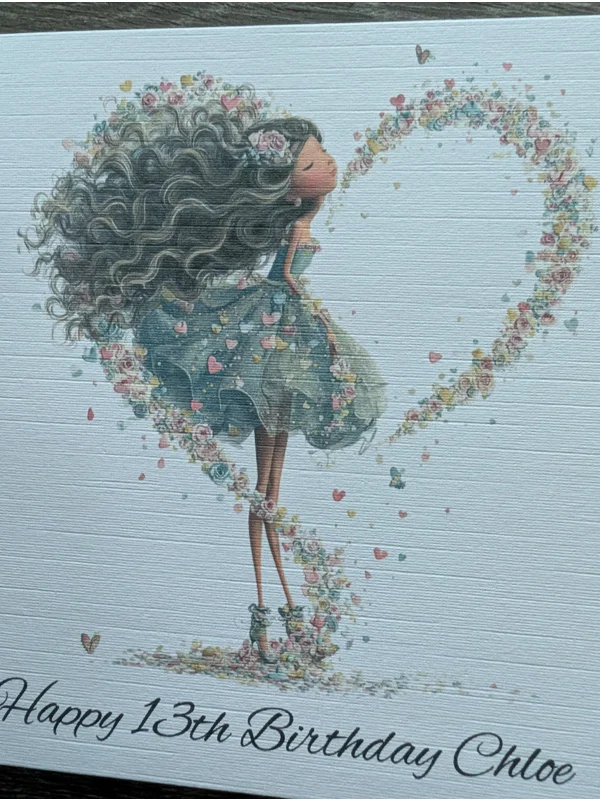 Girl with Flower Hearts