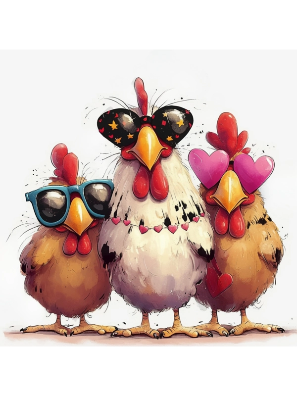 Chickens with Glasses