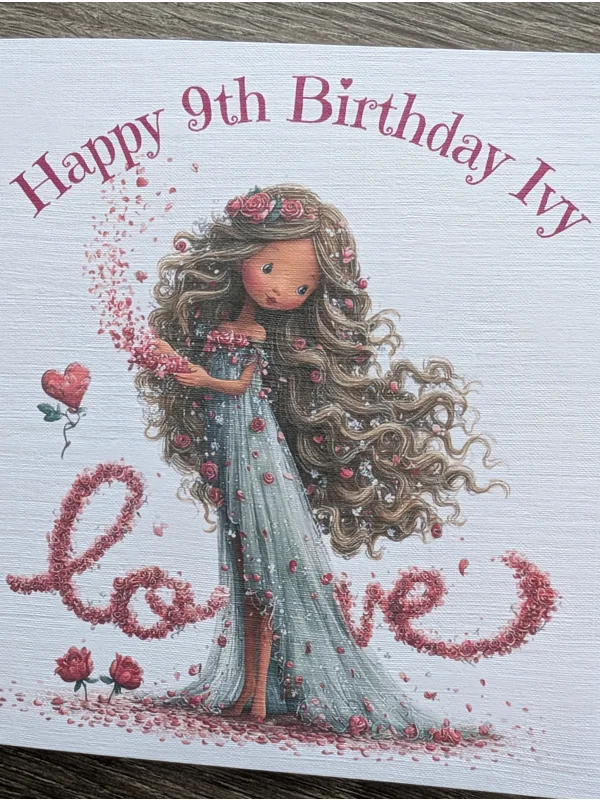 Girl with Swirling Flowers