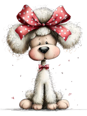 Poodle with a Bow