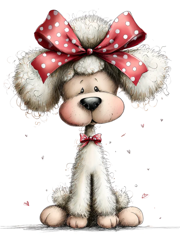 Poodle with a Bow