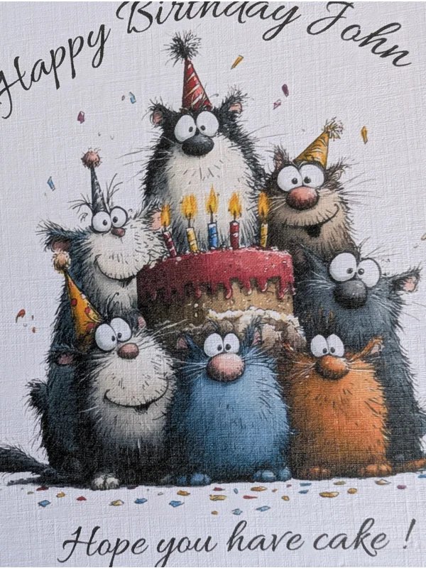 Birthday Cats With Cake