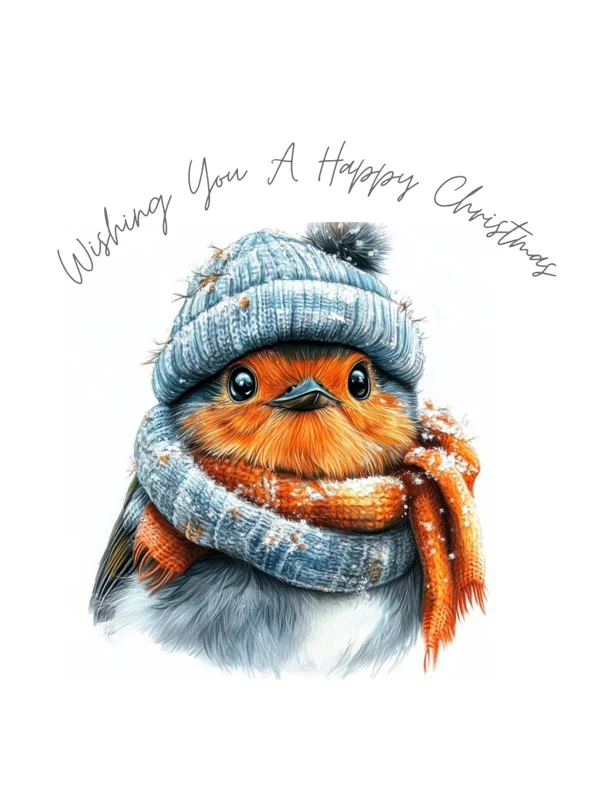 Christmas Robins in Woolly Hats