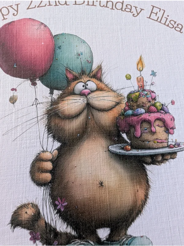 Quirky Funny Cats with Cake
