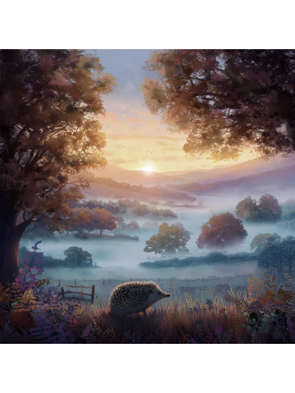 British Wildlife Hedgehog at Sunrise