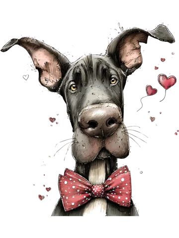 Great Dane Dog with Bow Tie