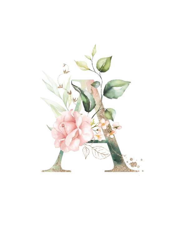 Blush Rose Initial
