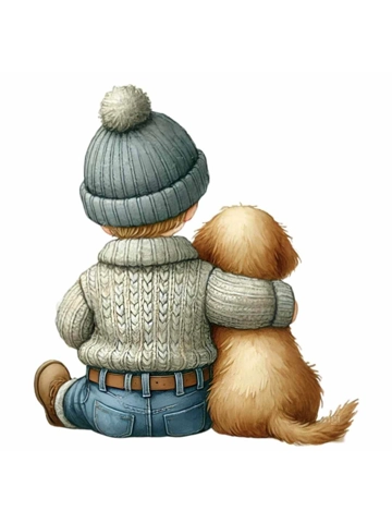 Little Boy & Dog